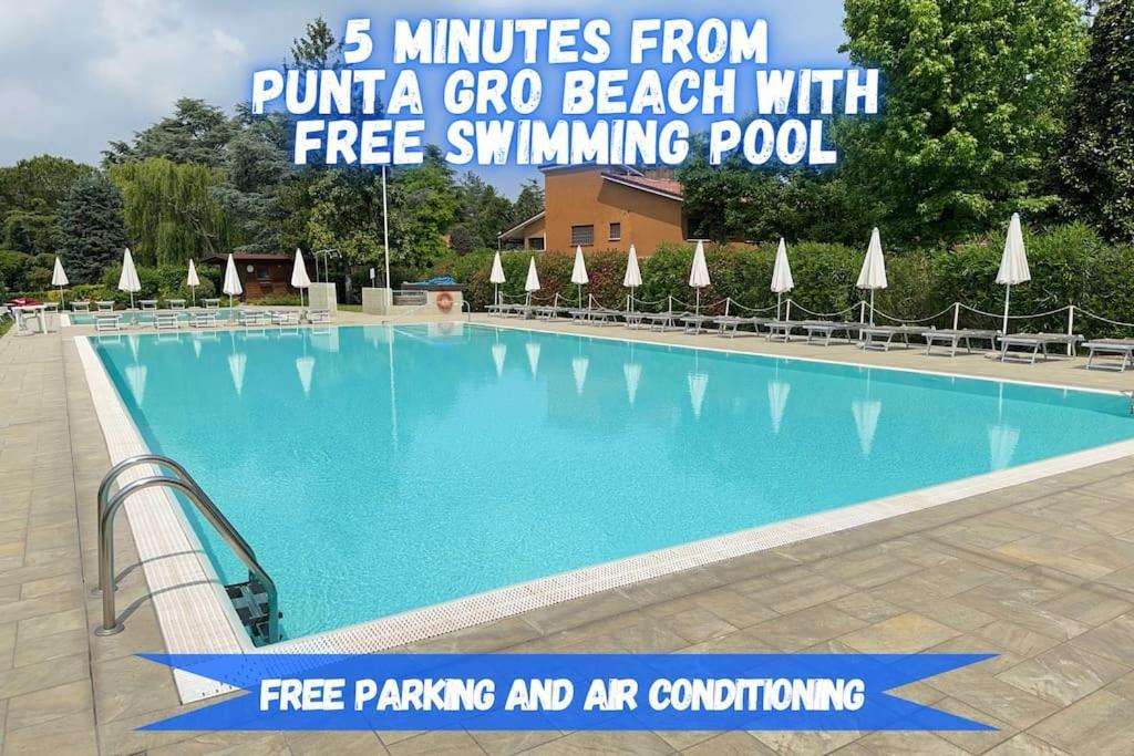5' From Punta Gro Beach With Free Swimming Pool Sirmione Bagian luar foto